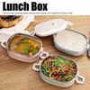 Round Shape Stainless Steel Lunch Box Stackable Design Insulated Lunch Container  For Picnic