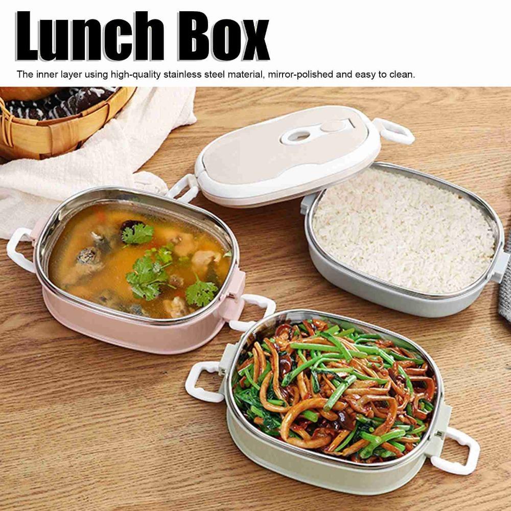 Round Shape Stainless Steel Lunch Box Stackable Design Insulated Lunch Container  For Picnic