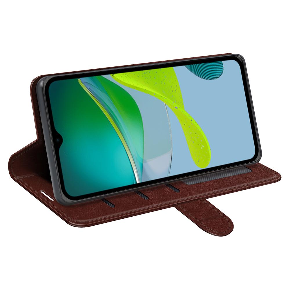For Motorola Moto E13 4G Cell Phone Cover Crazy Horse Texture Leather Wallet Flip Stand Phone Case