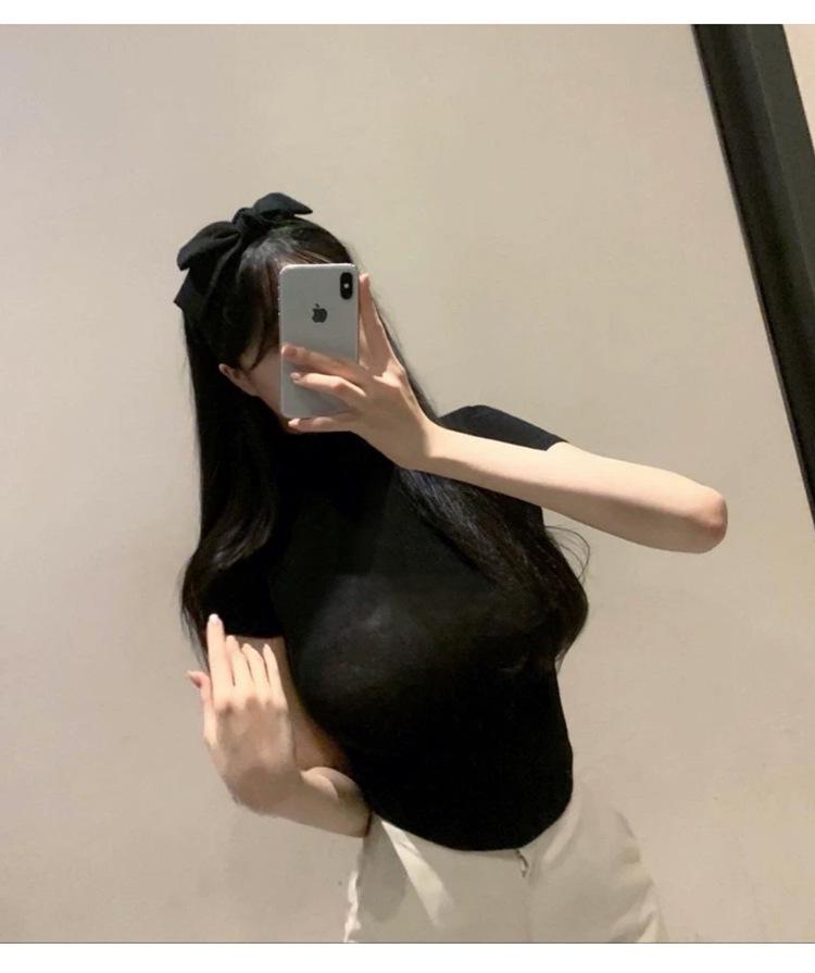 Korean Dongdaemun Sexy Spicy High Neck Slimming T-shirt