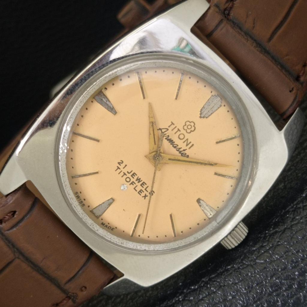 

ШВЕЙЦАРСКИЕ ВИНТАЖНЫЕ ЧАСЫ TITONI AIRMASTER TITOFLEX С РУЧНЫМ ЗАВОДОМ, МУЖСКИЕ, БЕЖЕВЫЕ a703229-1 R213a-a703229