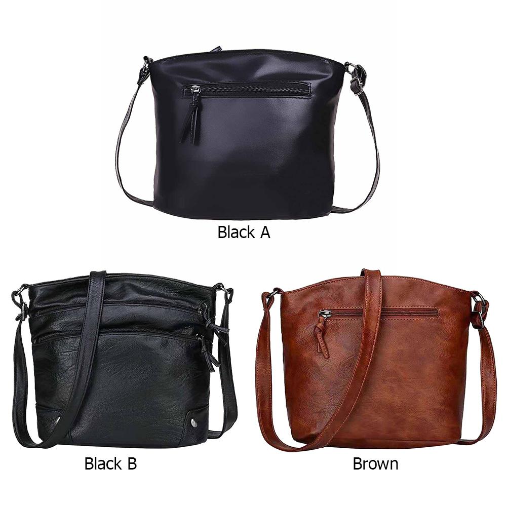 Women PU Leather Shoulder Crossbody Bag Solid Color Small Handbags KTY