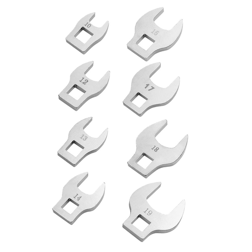8 Stück 3/8 Zoll Antrieb Krähenfußschlüssel 10 bis 19 mm metrisch Fuß Maulschlüssel metrisch Drehmoment verstellbare Schraubenschlüssel Reparatur Demontage