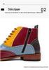 Herren Europäischer Stil Hohe Oxford Leder Patchwork Schnür-Knöchelboots