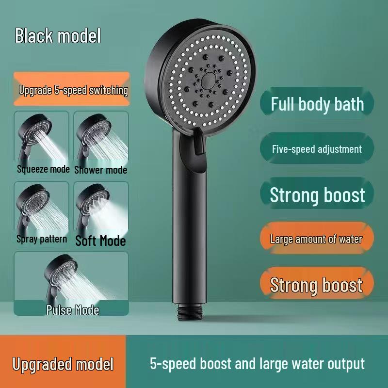 Pressurized Rain Shower Head Set for Household Bathroom with Water Heater Compatibility