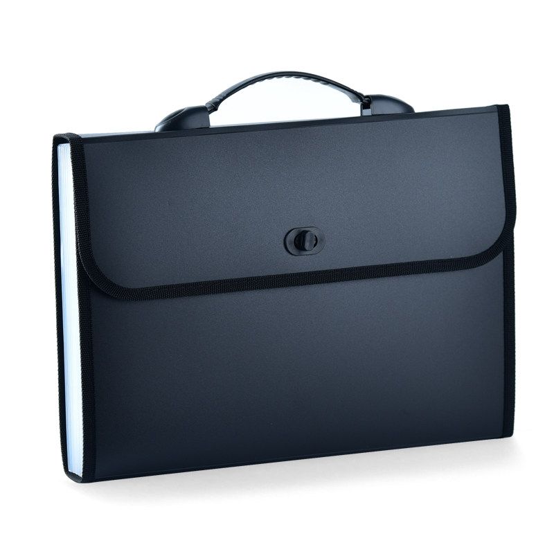 

26 Th Floor Storage Sorting Information Bag Portable Organ Bag Matte Black 13 Layers (Rotating Buckle)