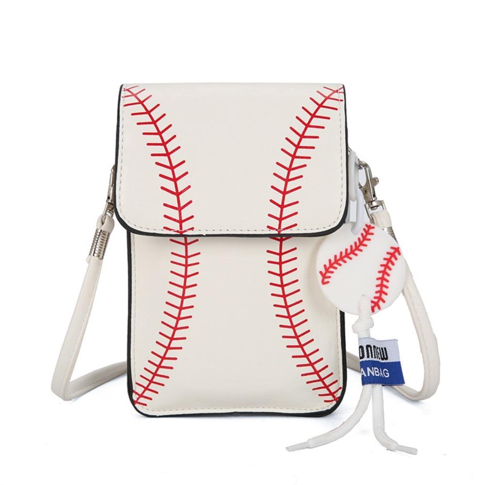 Baseball Design Square Shoulder Bag Lightweight Crossbody Phone Pouch Stylish Phone Bag Woman