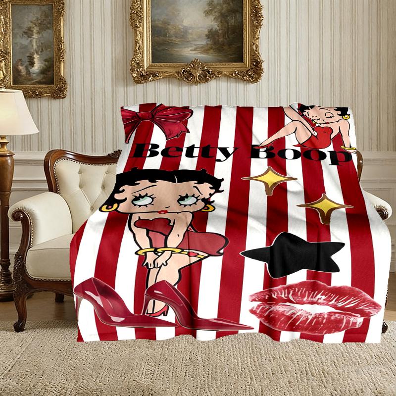 1pc Betty Boop Blanket, Cozy Printed Throw Blanket, A Heartfelt Gift for Your Family and Friends