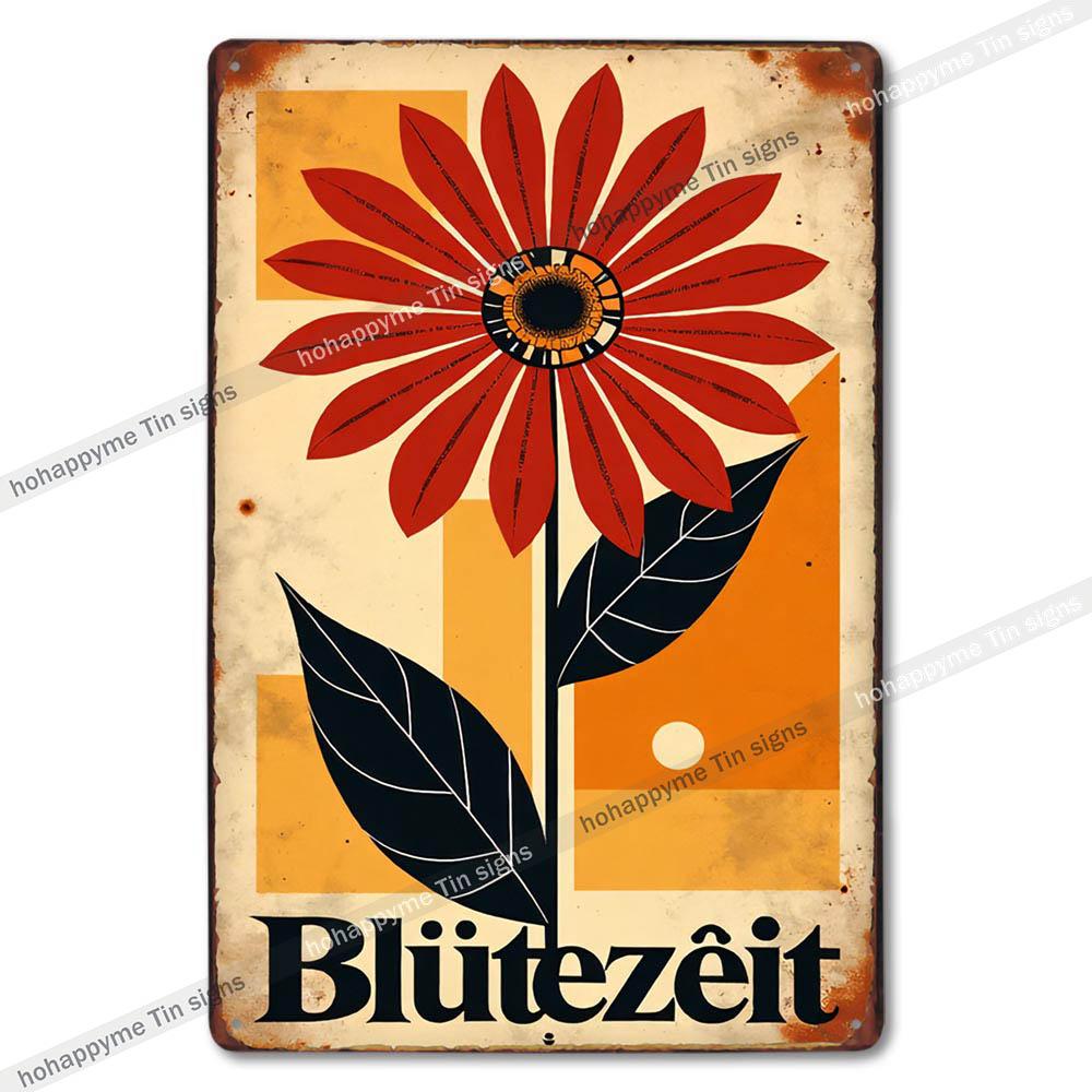 Retro Blumen Metallblechschilder Heimdekoration Wandkunst Garten Bauernhaus Landhausküche Badezimmer Wohnzimmer