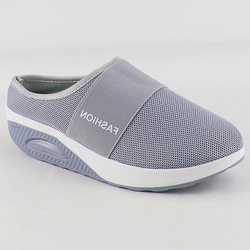 Cushion Slip-On Women Walking Shoes Orthopedic Diabetic Ladies Platform Mules Mesh Lightweight Slippers Wedge Female Sneaker