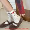 Cute Pattern Christmas Socks Thick Warm Polka Dot Socks Fashion Mid-Calf Socks