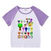 Kids' Summer Color Block Sports Set: Short Sleeve T-shirt & Hot Pants