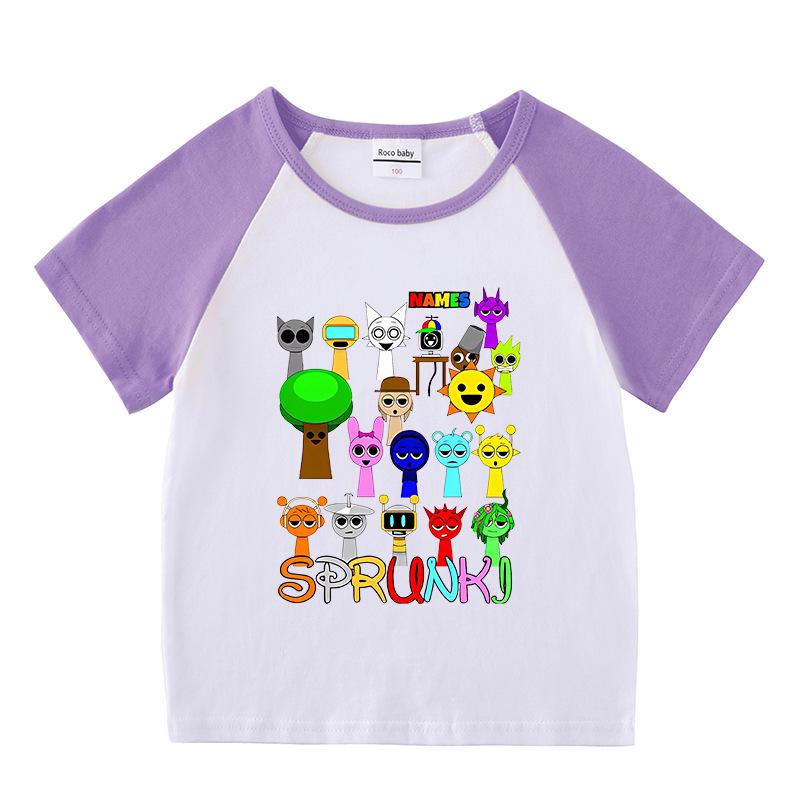 Kids' Summer Color Block Sports Set: Short Sleeve T-shirt & Hot Pants