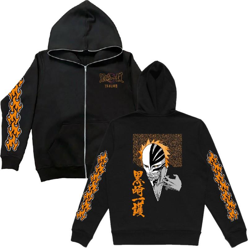 Oversized Y2K Streetwear Hooded Zip-Up Sweatshirt Men Women Loose Fit Graphic Print Long Sleeve Pullover