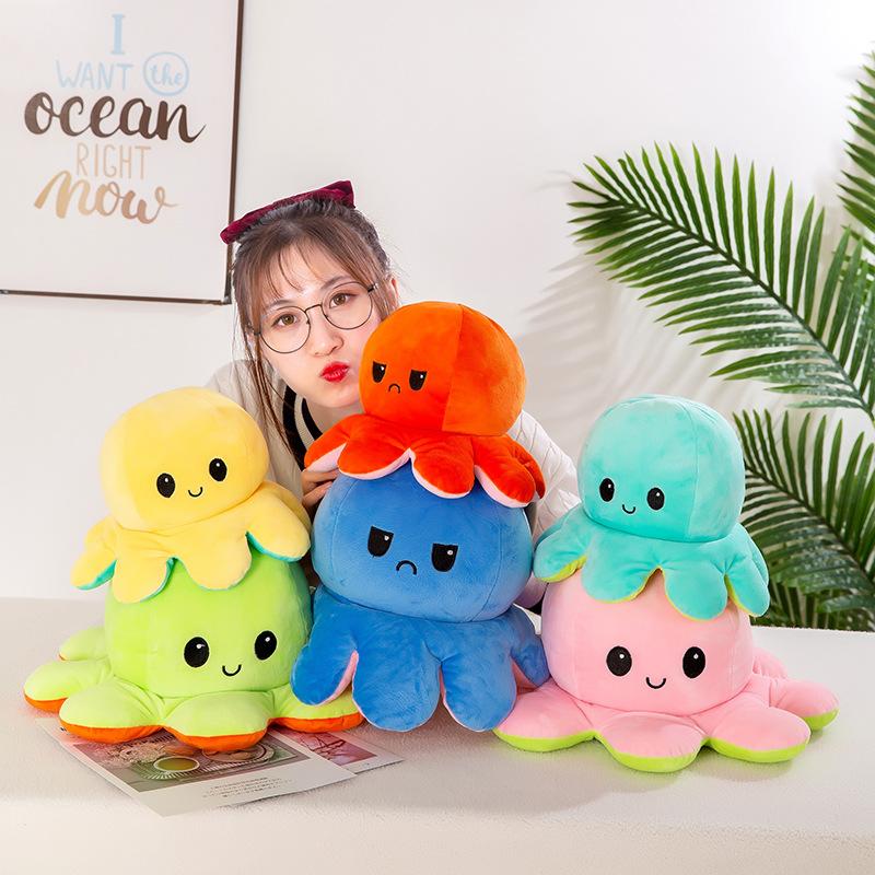 Creative Cute Funny Simulation Flip Octopus Doll Doll Throw Pillow Plush Toy Gift