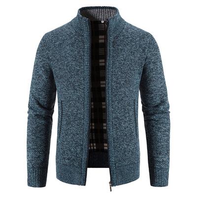 Herfst en winter heren plus fluwelen dikke opstaande kraag vest trui warme trui jas rits vest heren trend