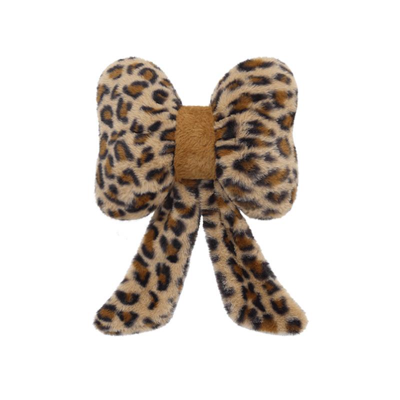 Leopard Print Car Seat Cushion Soft Plush Leopard Cover Winter Fluffy Warm Seat Supports Lumbar Support Pillow Car Seat Pillow