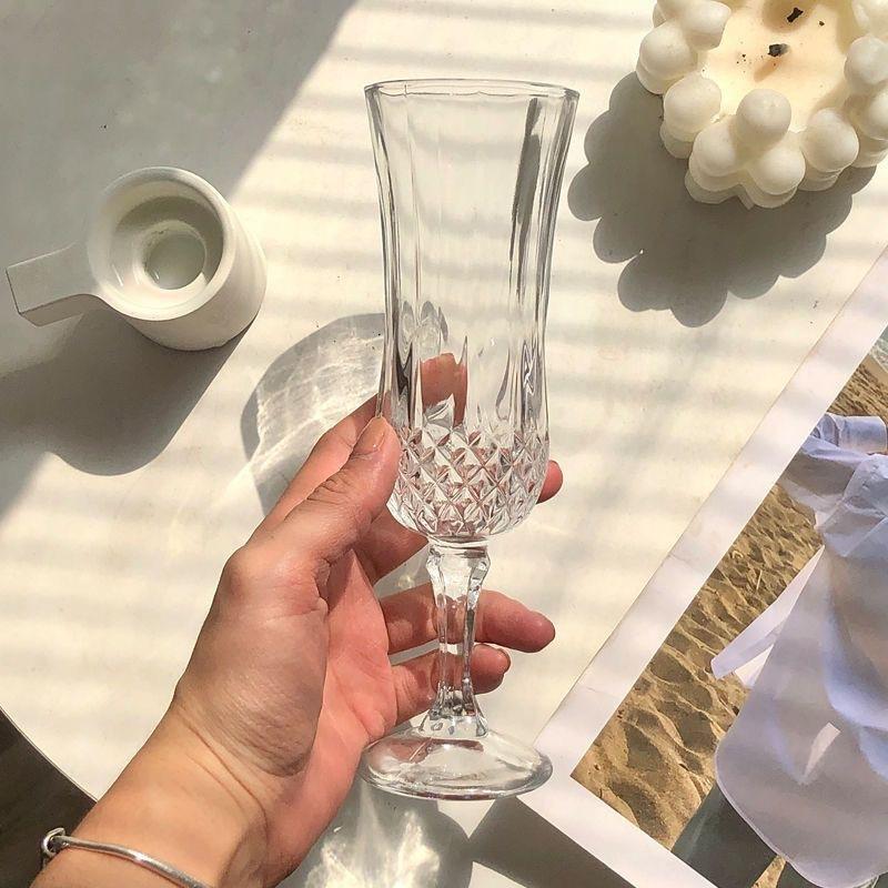 2pcs Set Creative Champagne Goblet 150ml Ocktail Cups High Legged Red Wine Glasses Fashion Whiskey Drinking Glasses Drinkware