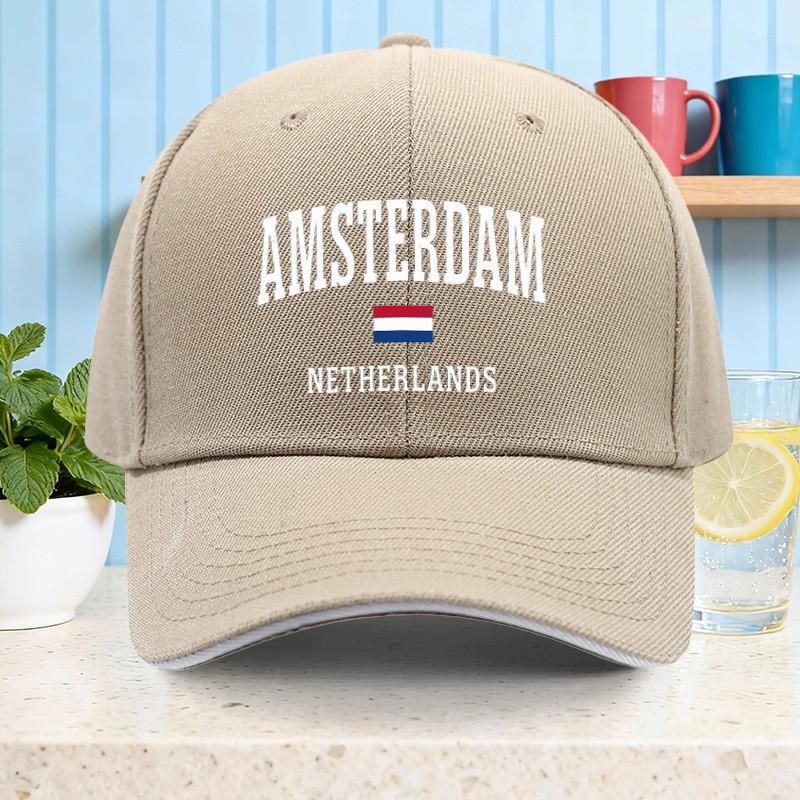 Amsterdam Netherlands Flag Baseball Cap Cotton Adjustable Casual Sun Hat for Unisex Adults XS(old)