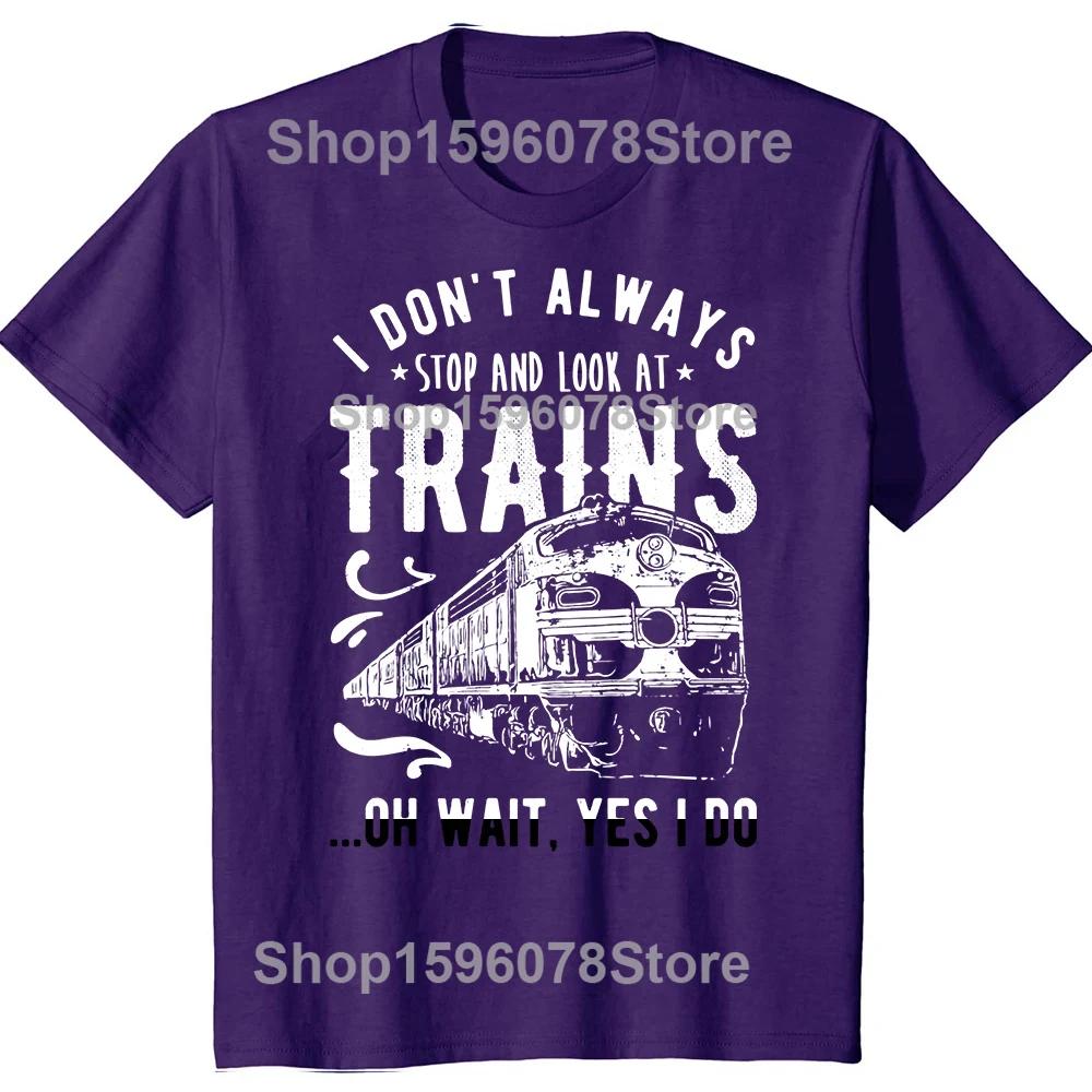 Funny I Love Trains T Shirts Tee Tops Round Neck Short-Sleeve Train Driver Retro Vintage Tshirt Clothing Casual Basic T-shirts