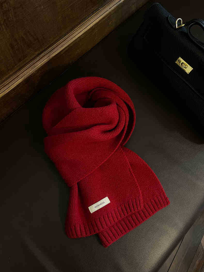 

Отборный австралийский шарф из чистой шерсти 100% кашемира для мужчин и женщин, зимний теплый вязаный шарф для пар красный