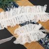 Lace Collar Ruffle And Wrist Cuff Sleeves Set, Vintage Clown Costume, White Victorian Choker Accessories for Halloween Cosplay, Tea Party Style