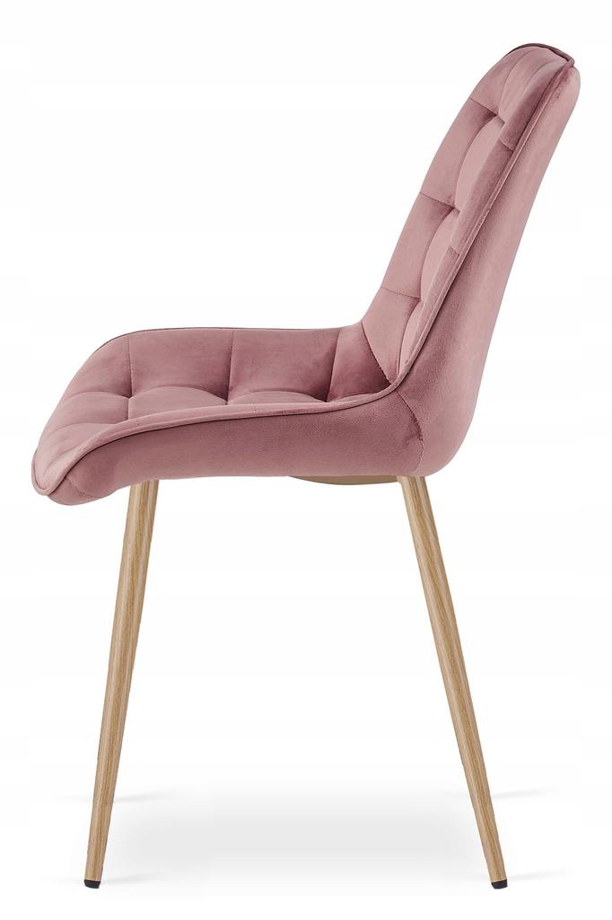 BERA Chair - Dark Pink Velvet / Oak Legs X 3