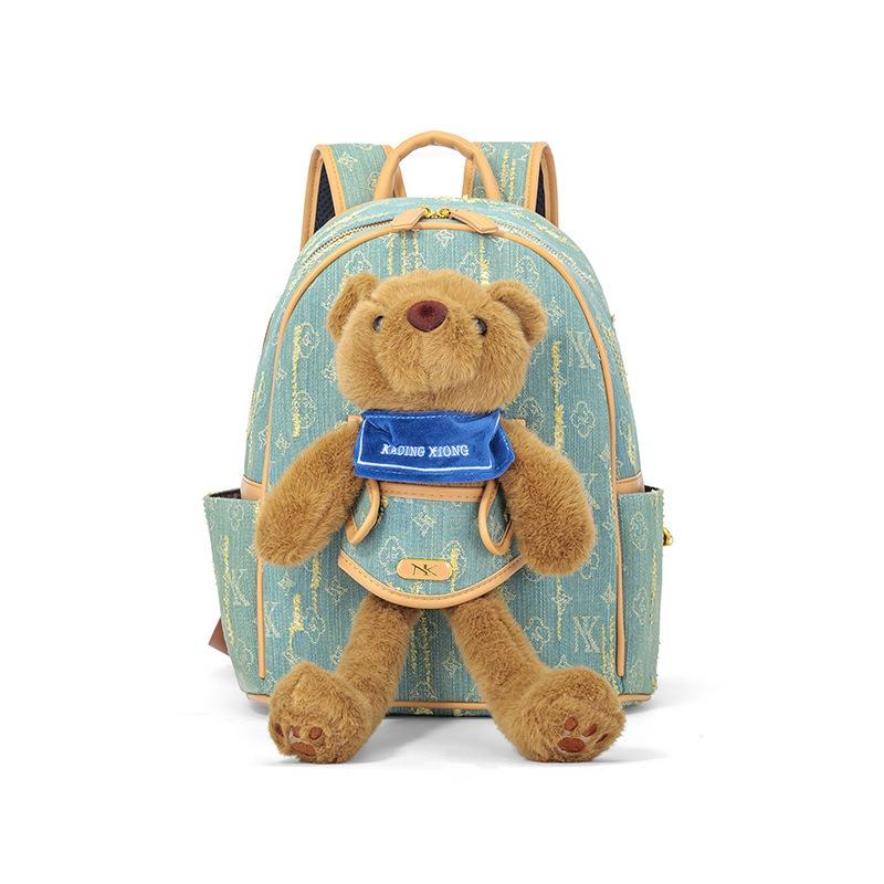 New summer cute bear doll backpack retro high-end backpack fashion cute bag