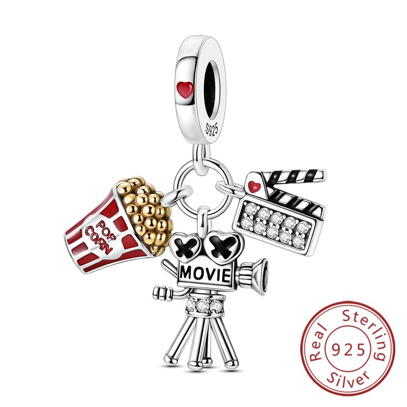 Red Series Charms Beads Pendan Copper Suitcase Red Wine High Heels Cherry Charm Fit Original Bracelet Woman Jewelry