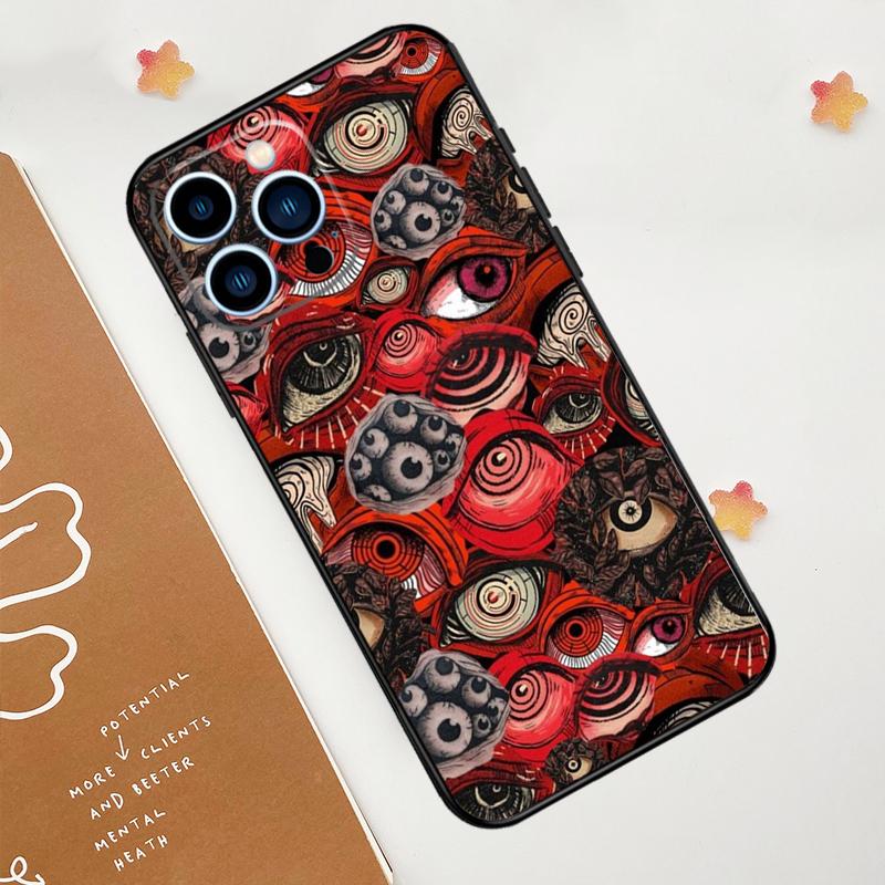 Scary Face Eyes Phone Case For iPhone 17 Pro Max 14 11 15 16 Pro Max 12 13 Mini 16 Plus 16e 17 Air Funda