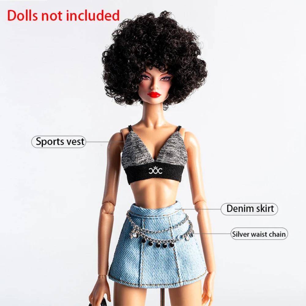 30cm Ubranka i Akcesoria dla Lalki Fajnej Dziewczyny Futurystyczna Nowoczesna Skórzana Kurtka/Koszula/Okulary Moda Przebranie Dla Lalki Supermodelki 1/6