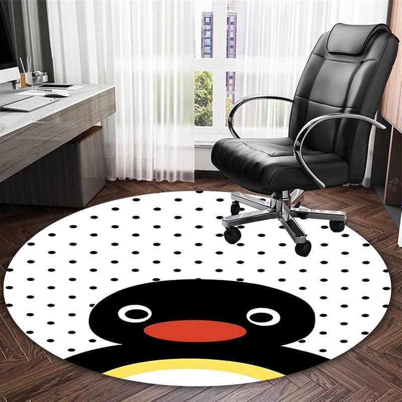 1pc Pingu2 Carpet, Round Rug, Comfortable, Suitable for Entryways, Living Rooms, Office, And Bedrooms, Christmas Decoration