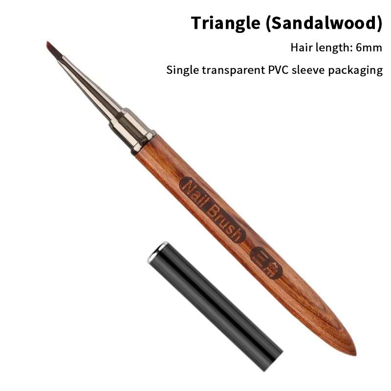 Wood Handle Triangular Petal Nail Brush Acrylic Nail Art Liner Brush Grid Stripes Flower Painting Drawing Pen Diy Manicure Tool