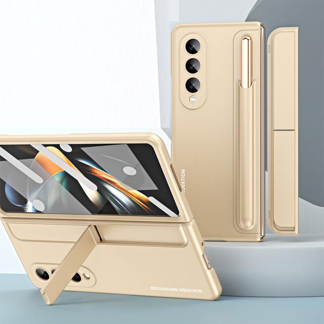 

Для Samsung Galaxy Z Fold 4 5g Жесткий чехол с подставкой, противоударный чехол для телефона с держателем для ручки, ультратонкий чехол 2022 for Galaxy Z Fold 4