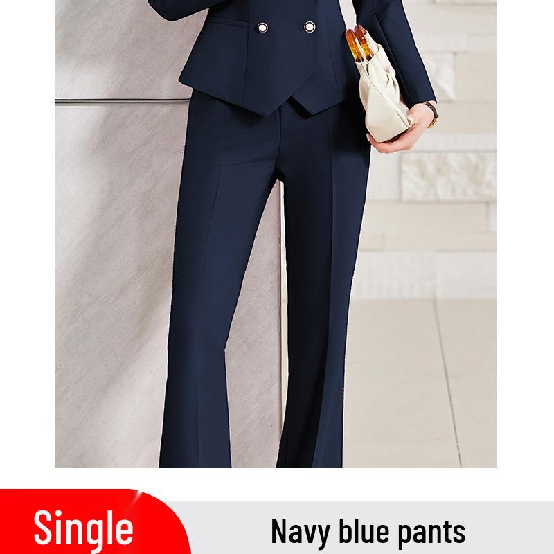 New Spring/Autumn Women s Double-Breasted Suit with Flare Pants L