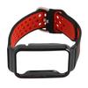 Breathable Silicone Watch Strap Band with Protective Bumper Case Accessory Fit for Mi Band 7 Pro Black Red and Black
