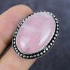 Rose Quartz Gemstone 925 Sterling Silver Jewelry Ring Size 7