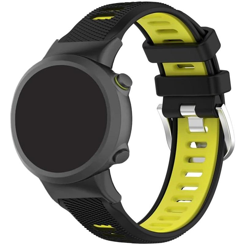 Silicone Strap for Garmin Swim 2 Watch Band for Garmin Forerunner 45 45s Replace Band Bracelet Two Tone Belt, Metal Connectors