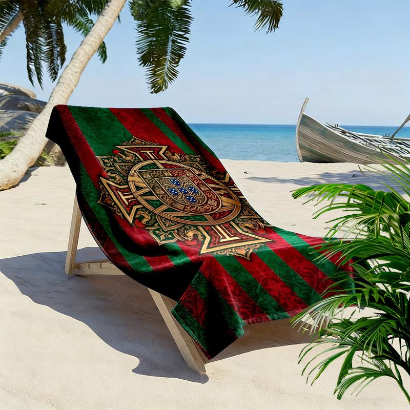 Royal Emblem Background beach towel beach Beach towel for vacation photos Outdoor pool towel quick-drying swim towel Absorbent bath towel Comfort
