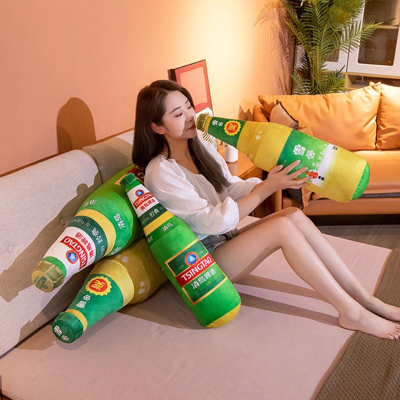 Beer throw pillow sofa living room backrest pad for girls to sleep legs long pillow dormitory boys
