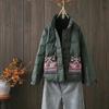 2023 Women's Retro Ethnic Embroidered Down Jacket: Stylish Winter Tang Suit with Chinese Frog Buttons