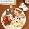 Cute Cartoon Plush Animal Keychains Kawaii Puppies Kittens & Bear Doll Charms Backpack Hanging Pendants Accessory Gifts