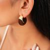 Autumn and winter flocking leopard print geometric round square stud earrings retro Maillard simple niche earrings