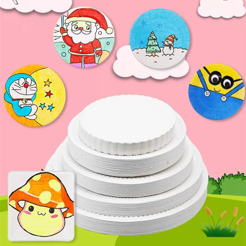 Kid's DIY Paper Plate Craft Kit: Disposable Art Plates with Stickers for Painting