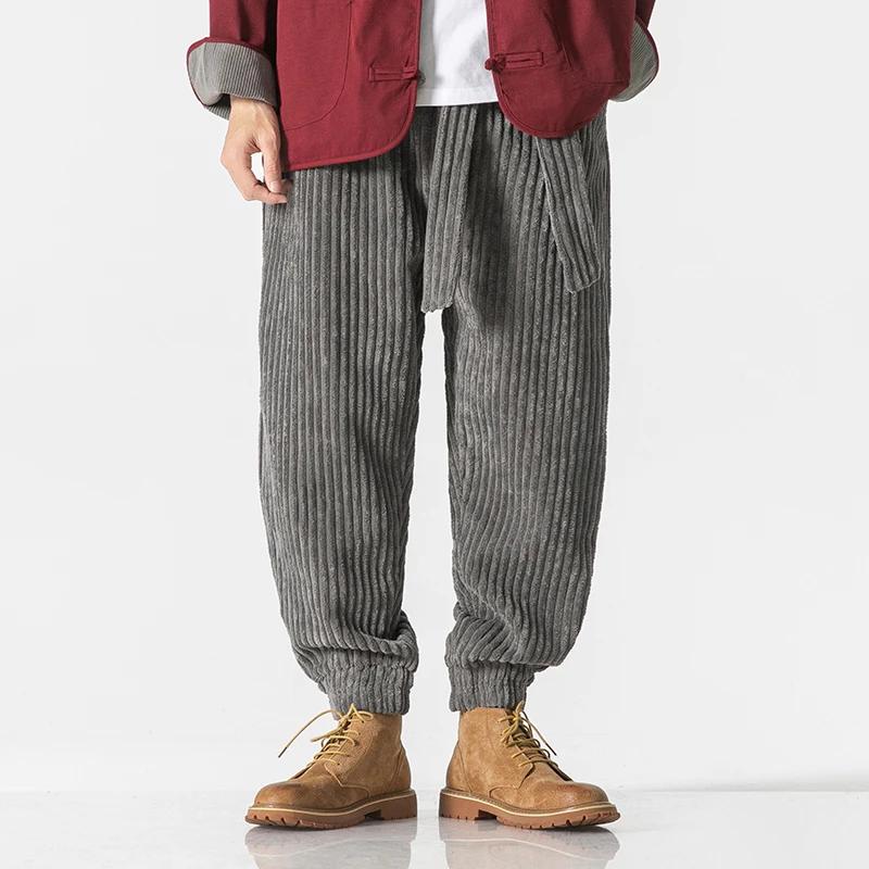 Men Thick Corduroy Pants 2026 Men Korean Warm Harem Pants Autumn Winter Men Loose Harajuku Trousers Male Casual Sweatpants