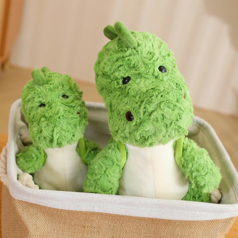 Cute Green Dinosaur Plushie With Avocado Backpack Bag Stuffed Forest Wild Animals Cuddly Plush Toy Doll Gift For Boy Birthday