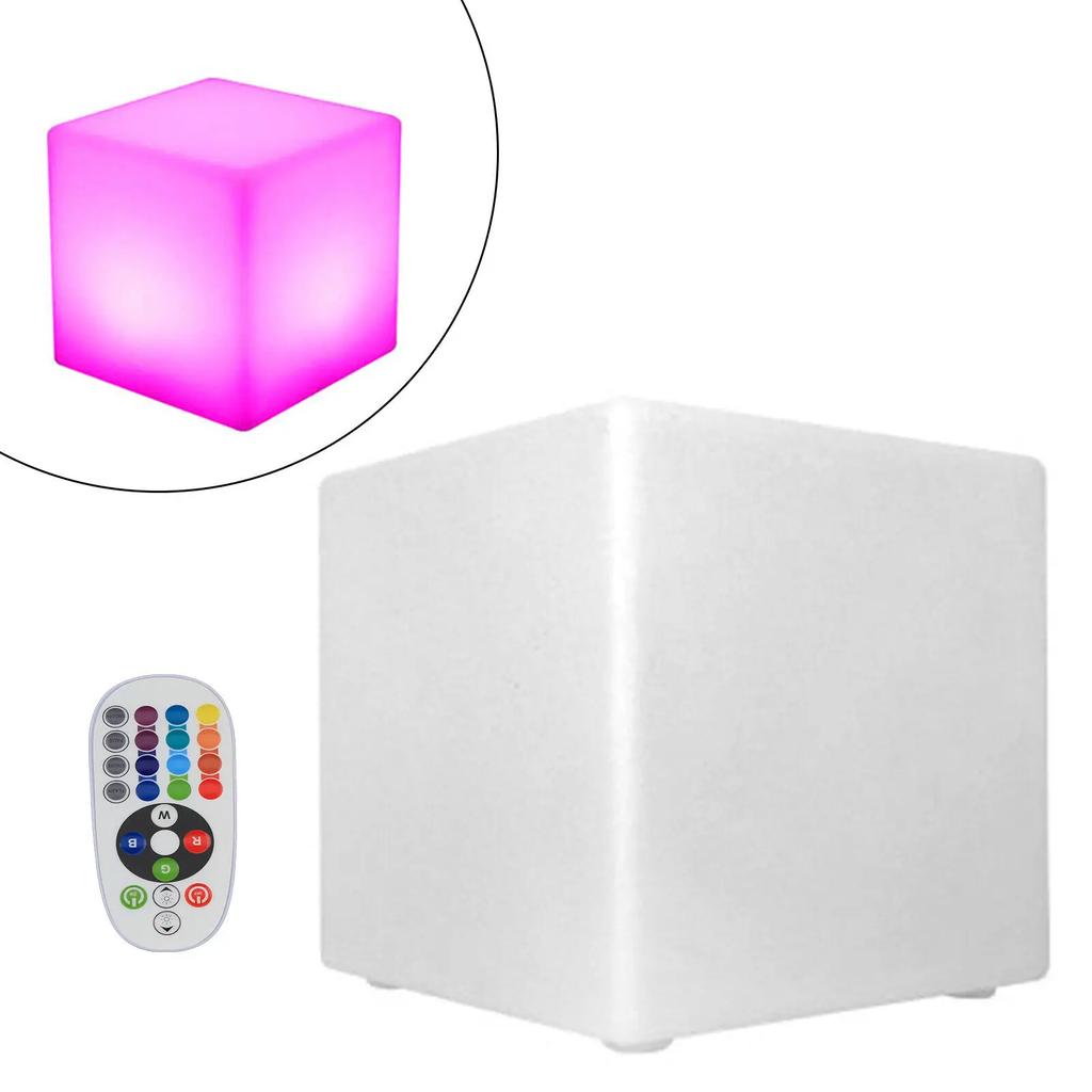 12" RGB LED Cube Stool – Remote Controlled & Rechargeable Chair with 16 Colors