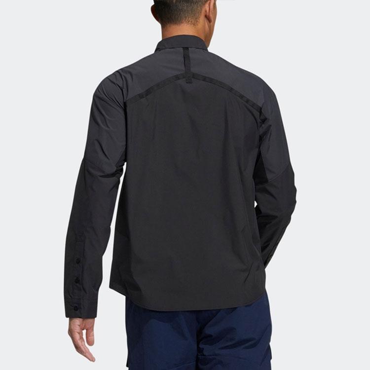 adidas Casual Sports Solid Color Breathable Long Sleeve Shirt Men Tops Black H13776