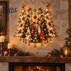 Unique Christmas Tree Ornaments Lighted Wooden Ornament, Rustic Holiday Wall Decoration with LED Yard Festive Decorations Light for Home Living