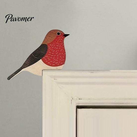 Easy Installation Corner Trim Bird Door Sign, Cute Wooden Hanging Ornament for Frame Snap in Furniture Accent Cabinet, Shape Wall Art Home,
